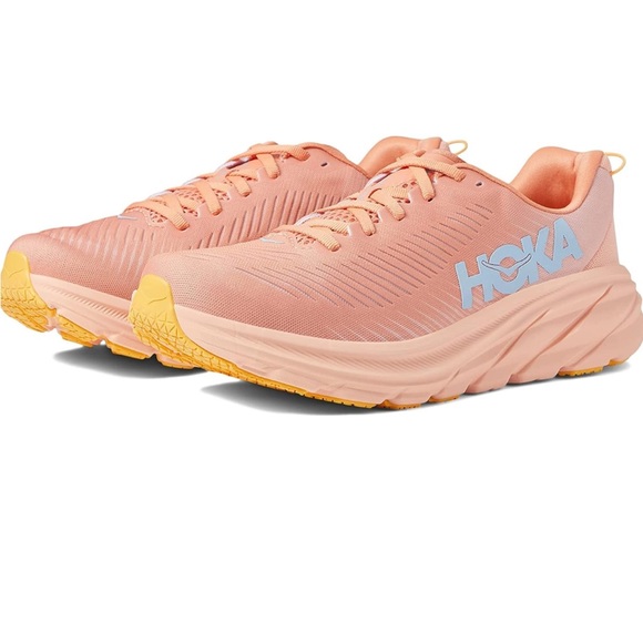 Hoka Shoes - Hoka Peach/Yellow Women’s Athletic Running Shoes